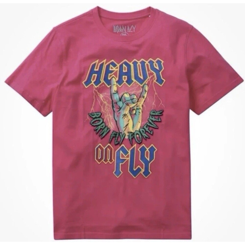Born Fly Forever Pink Heavy Embroidered T-Shirt Men’s Size 2XL New $42.00